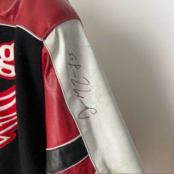 Retro Leather Red Wings Varsity Jacket 1995 Signed - Picture 2 of 16